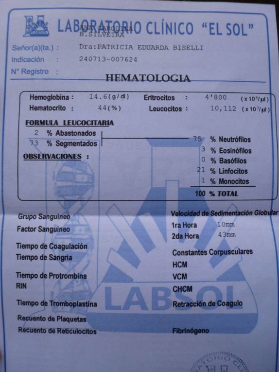 Mais um exame da Ana, dessa vez em Cusco, no Peru